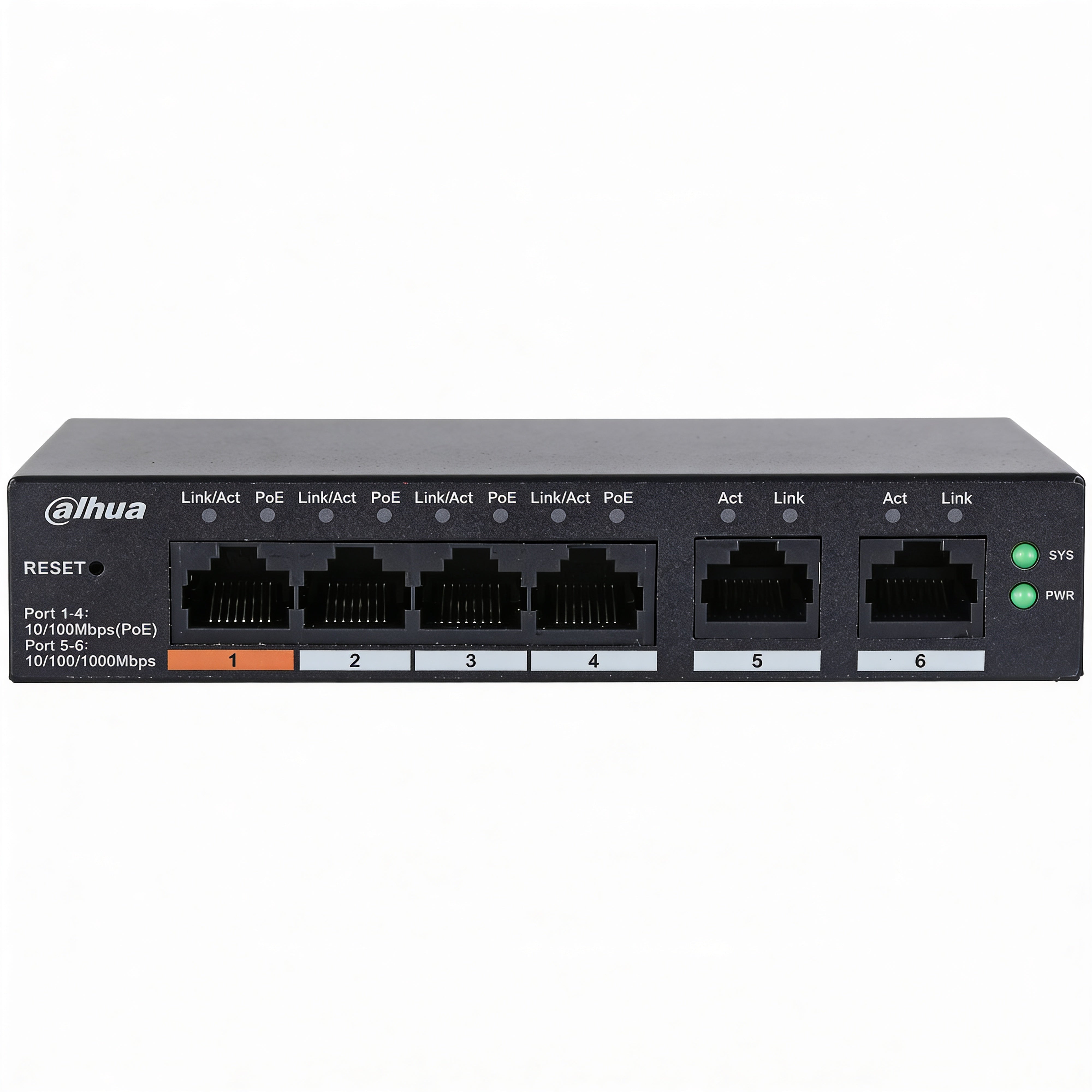 DAHUA CS4006-4ET2GT-60 Switch 6 Puertos con 4P Poe 2Uplink 10/100Mbps PoE Watchdog