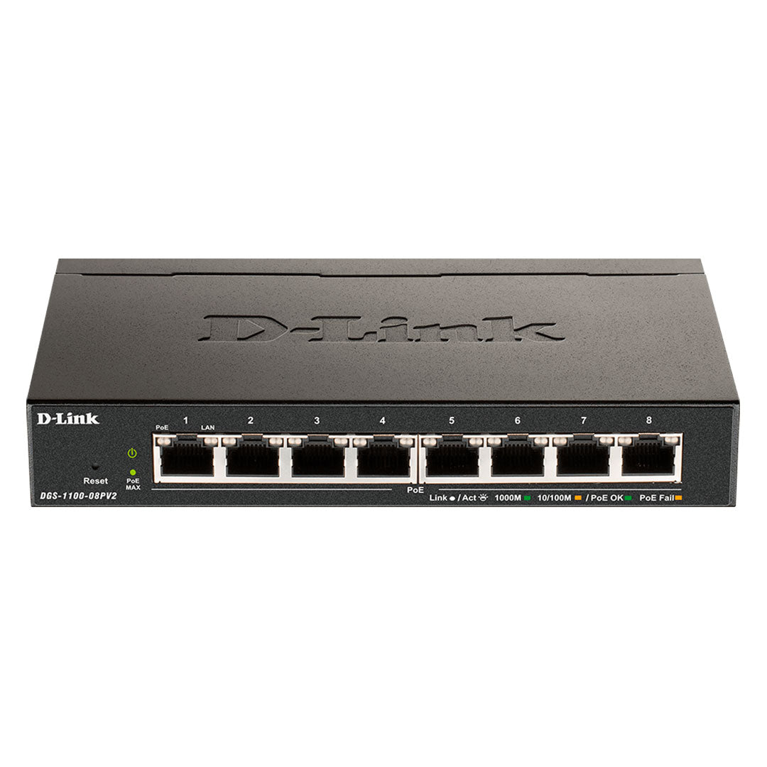 D-LINK DGS-1100-08P Switch administrable de 8 puertos RJ45 10/100/1000 Mbps PoE