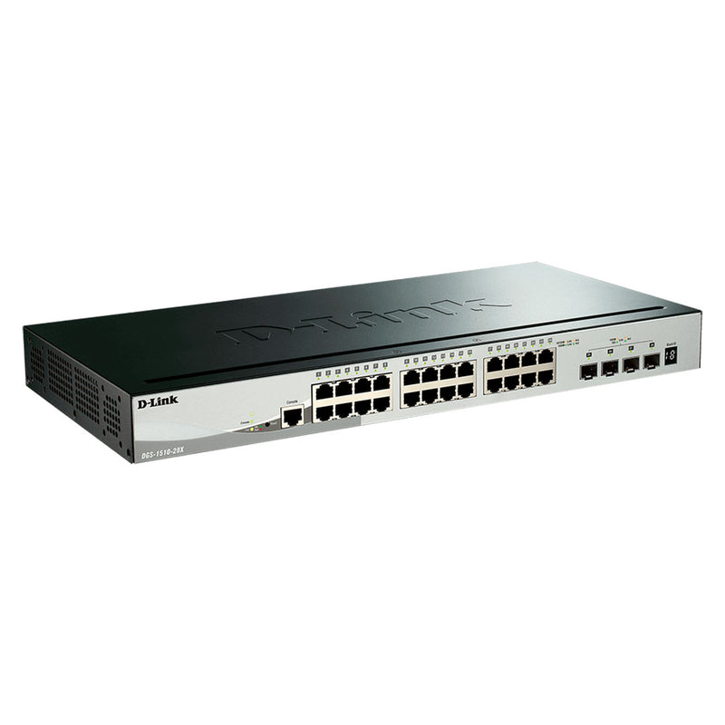 D-LINK DGS-1510-28P Switch administrable de 24 puertos gigabit PoE + 2SFP 1G + 2SFP + 10G Capa 3