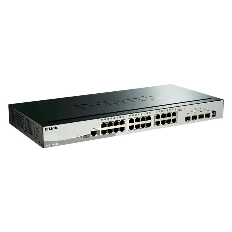 D-LINK DGS-1510-28X Switch 24 puertos gigabit administrable capa 3 4SFP de 10GB