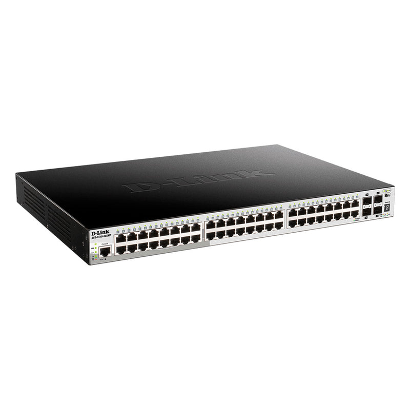 D-LINK DGS-1510-52XMP Switch administrable de 48 puertos POE AF/AT 10/100/100base-T + 4 puertos de 10GB SFP