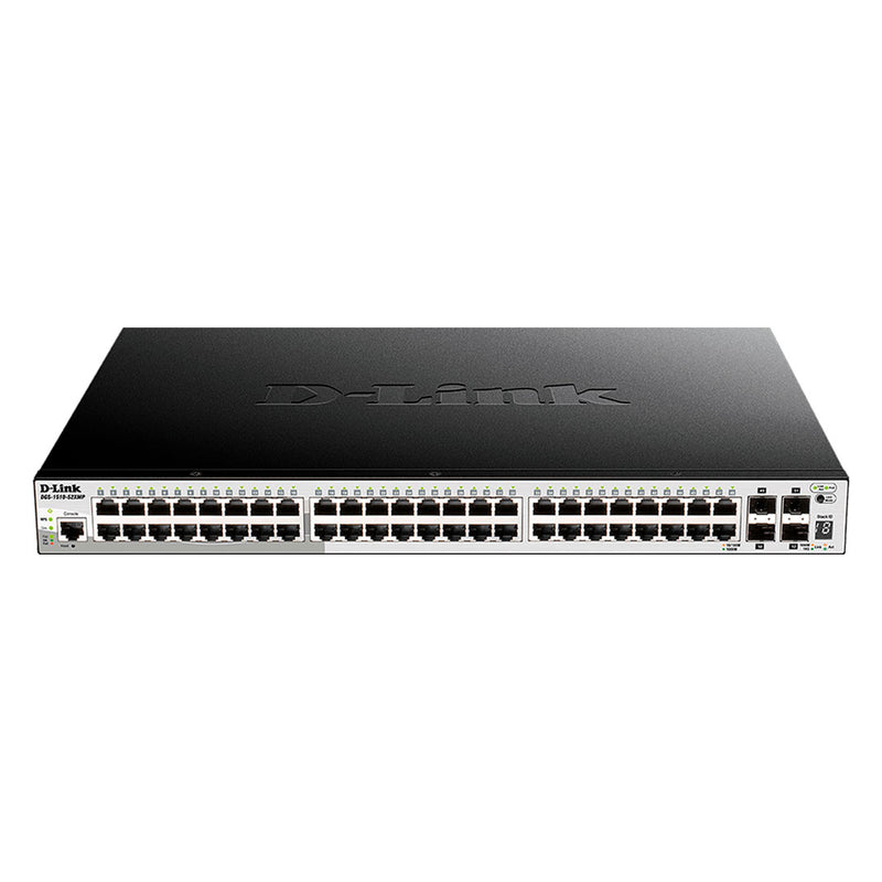 D-LINK DGS-1510-52XMP Switch administrable de 48 puertos POE AF/AT 10/100/100base-T + 4 puertos de 10GB SFP