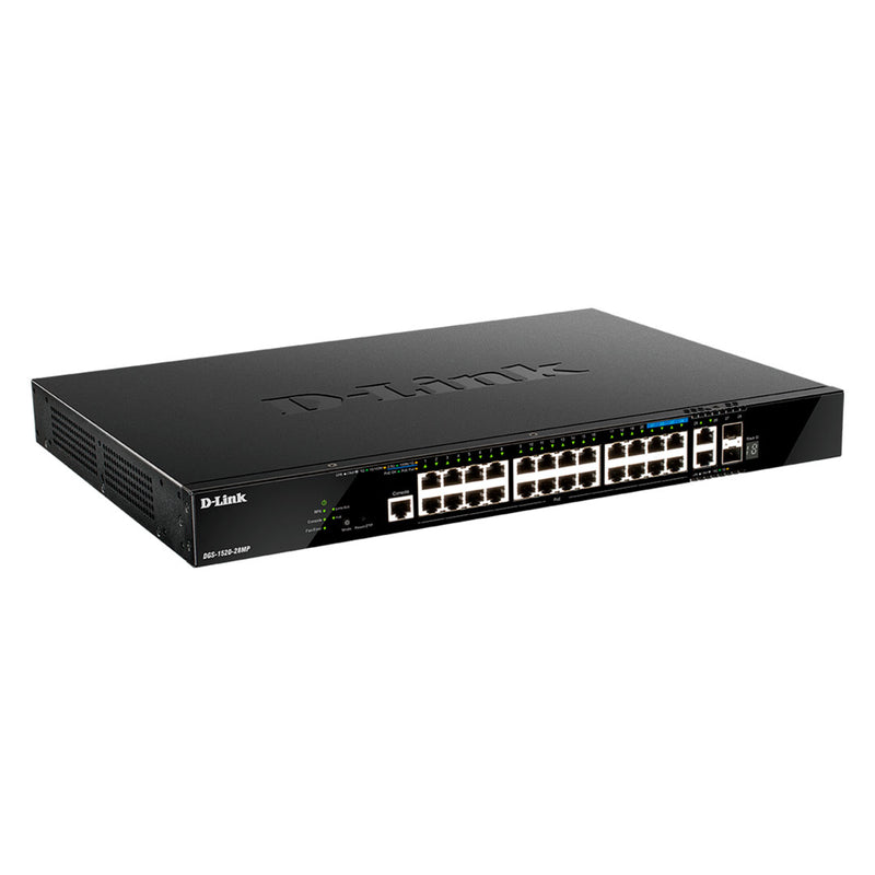 D-LINK DGS-1520-28MP Switch 28 puertos 20 x RJ45 GbE PoE, 4 x 2.5G PoE, 2 x 10G, 2 x 10G SFP+