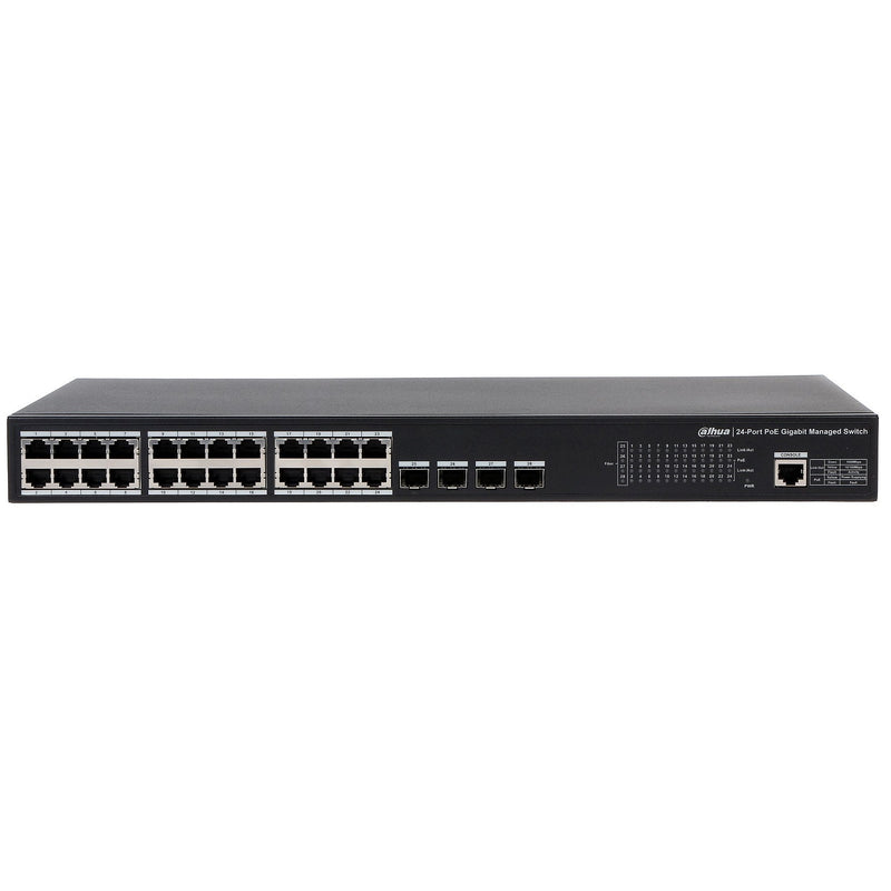 DAHUA PFS4428-24GT-370 Switch 24 Puertos POE Gigabit con 4 Puertos SFP Giga 370w Administrable Capa 2