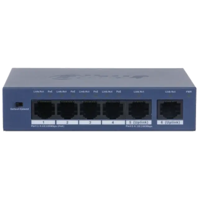 DAHUA DH-S3006-4ET-60 Switch 6 Puertos con 4 Puertos PoE