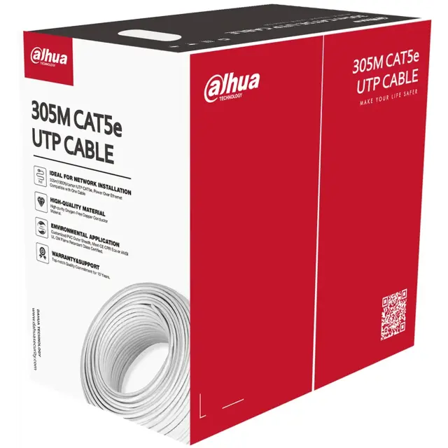 DAHUA DH-PFM920I-5EU Cable UTP CAT5E 24AWG Chaqueta Blanca x 305mts