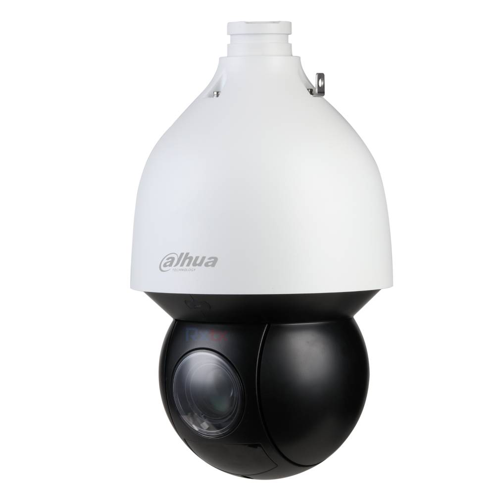 Cámara de seguridad domo PTZ Dahua para videovigilancia, color blanco y negro