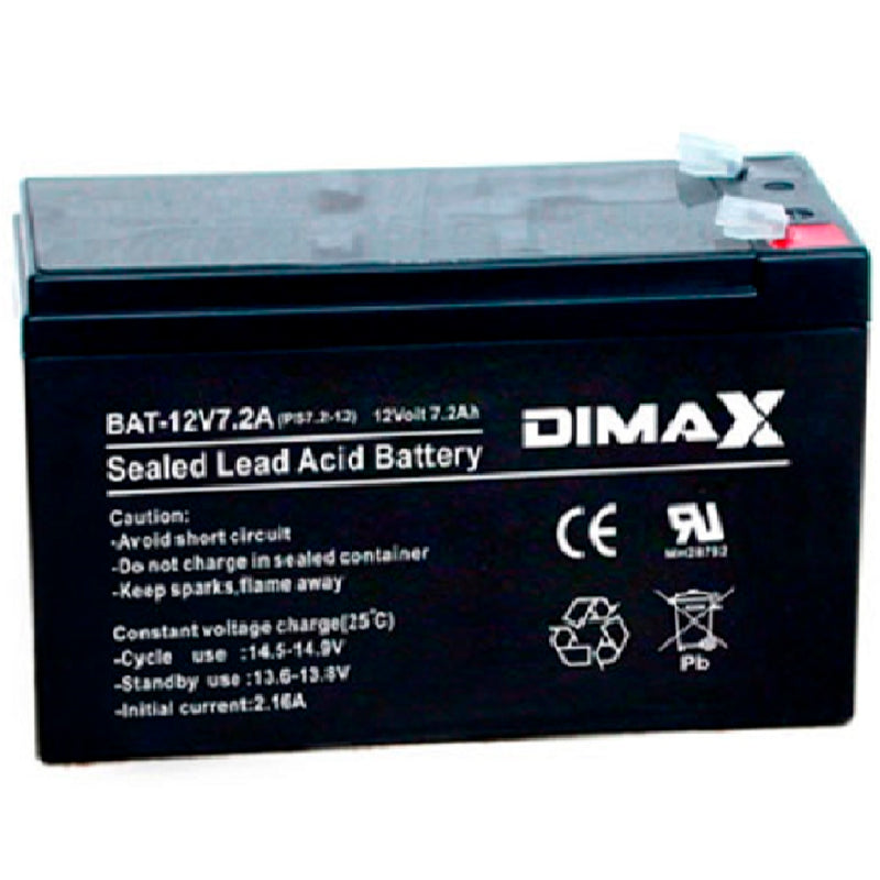 DIMAX BAT-12V7A, Batería seca 12v 7amp Recargable