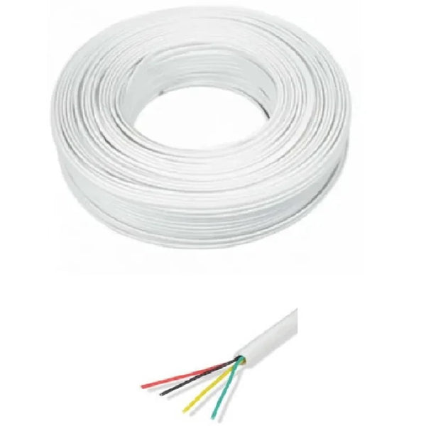 DIMAX DC3-R4-200W-22CCA, Cable Unifilar 4x22 22AWG x 200mst blanco para sistemas de alarmas