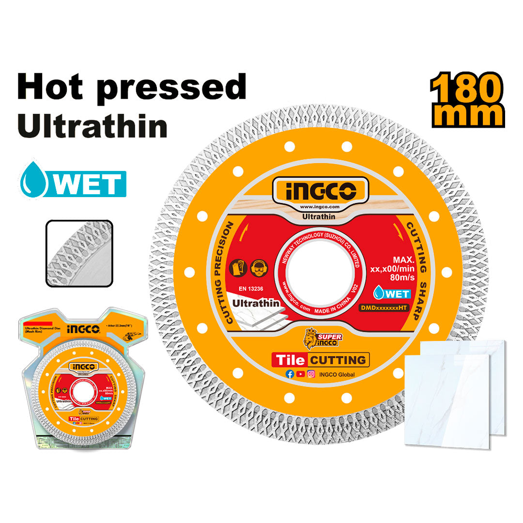 INGCO DMD081801HT Disco de diamante ultrafino 7'' (borde  de malla)