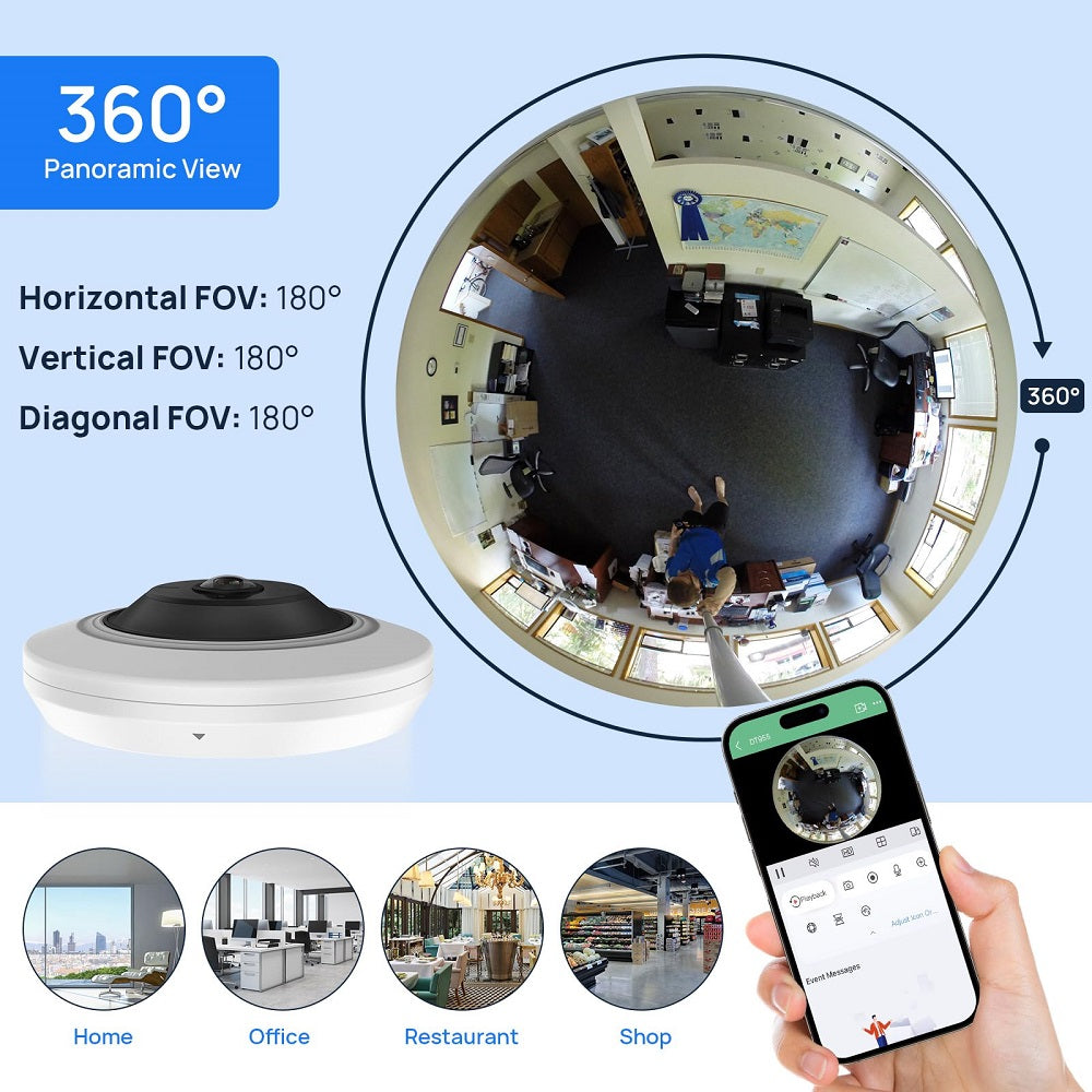 HIKVISION DS-2CD2955G0-ISU Fisheye Cámara de Seguridad IP Ojo de Pez 5MP 180º