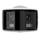 Câmera de segurança IP HIKVISION DS-2CD2T47G2P-LSU/SL 4MP Tubo panorâmico de 180º Lente dupla Áudio e alarme 