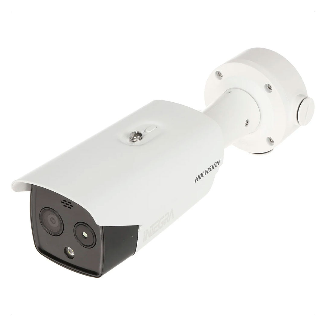 HIKVISION DS-2TD2617-6/QA Cámara de seguridad IP térmico y óptico 4MP tubo sirena y luz de alerta IR40