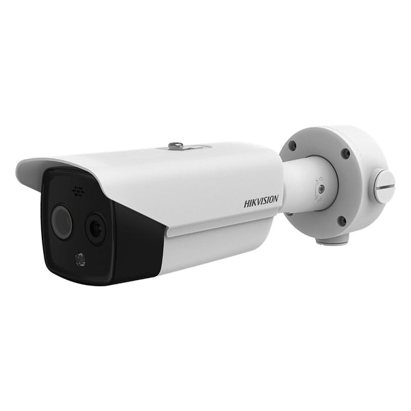 HIKVISION DS-2TD2617-6/QA Cámara de seguridad IP térmico y óptico 4MP tubo sirena y luz de alerta IR40