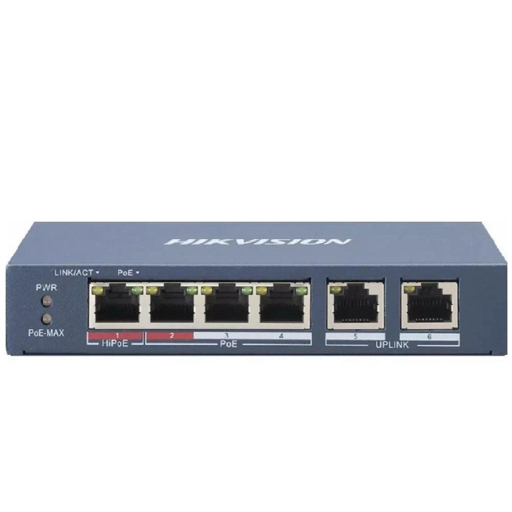 HIKVISION DS-3E0106HP-E Mini Switch PoE 4 Puertos PoE 10/100Mbps 60W