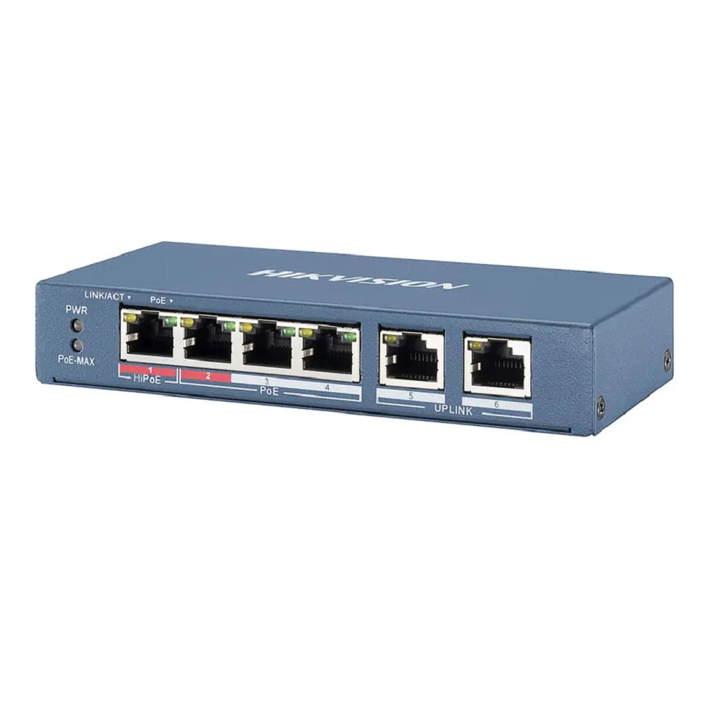 HIKVISION DS-3E1106P-EI/M Switch PoE 4 Puertos 10/100Mbps VLAN PoE Watchdog