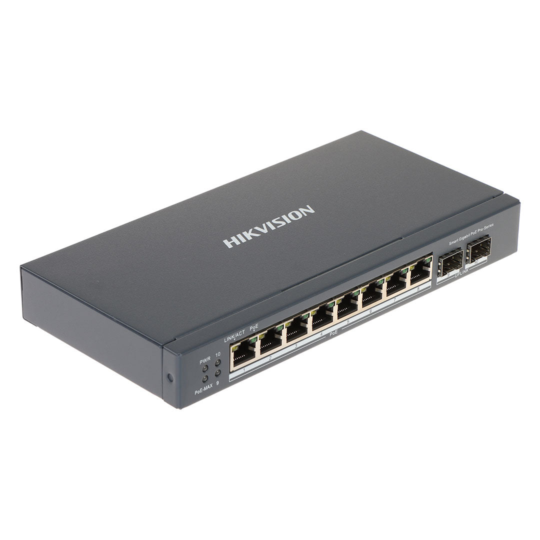 HIKVISION DS-3E1510P-SI Switch Smart PoE 8 Puertos Gigabit + 2SFP 110W
