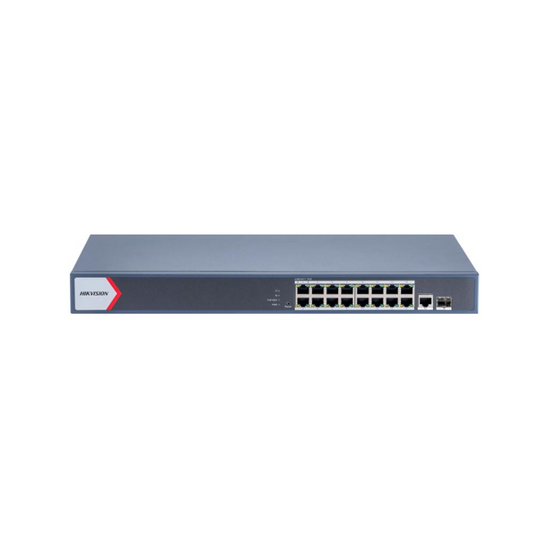 HIKVISION  DS-3E1518P-EI SWITCH ADMINIS 16 POE ALL 1000M (1G) + 1 UP RJ45 (1G) + 1 UP SFP (1G) - 230W