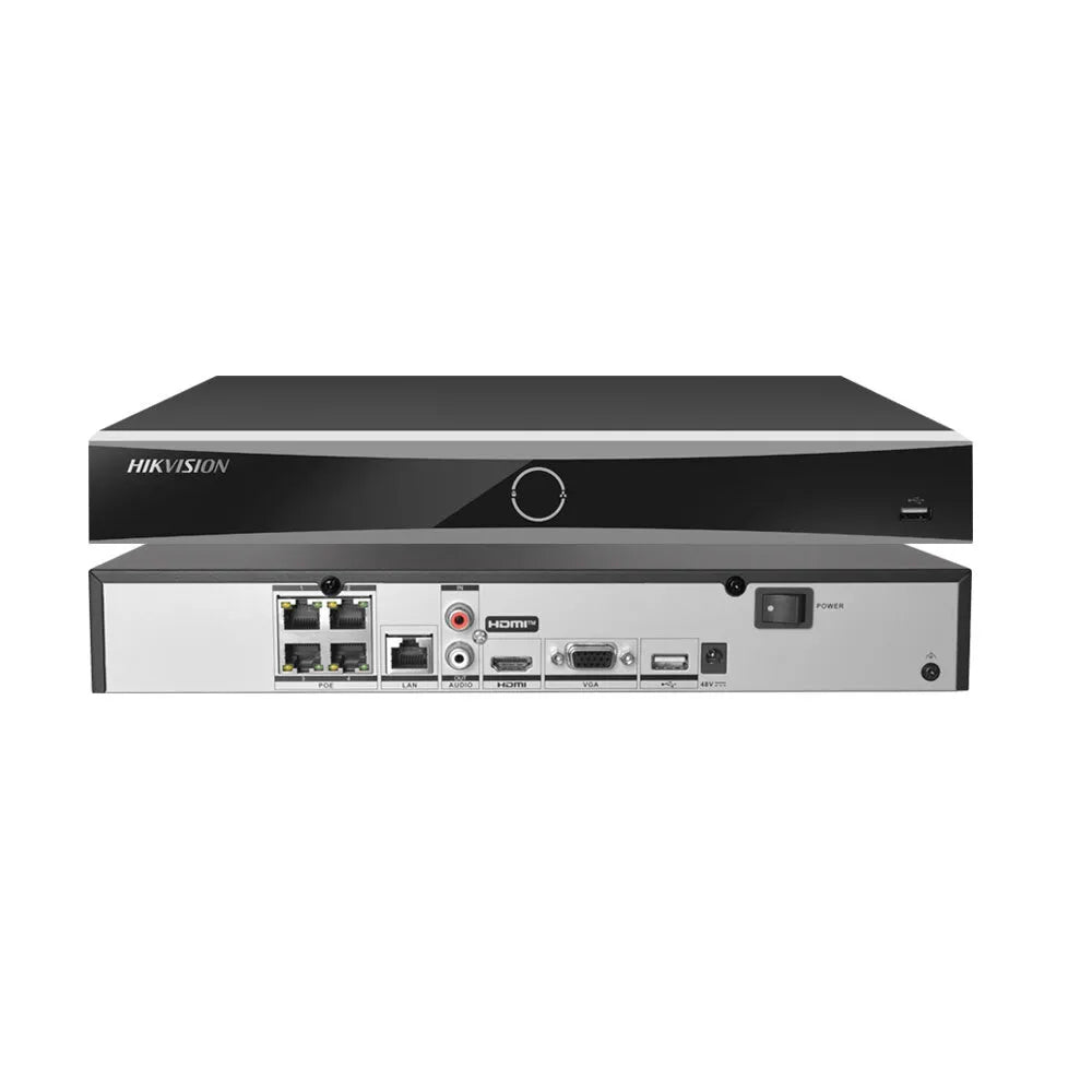 HIKVISION DS-7604NXI-K1/4P NVR PoE 4 Canales 4K 12MP 1HDD 40Mbps 50W Acusense