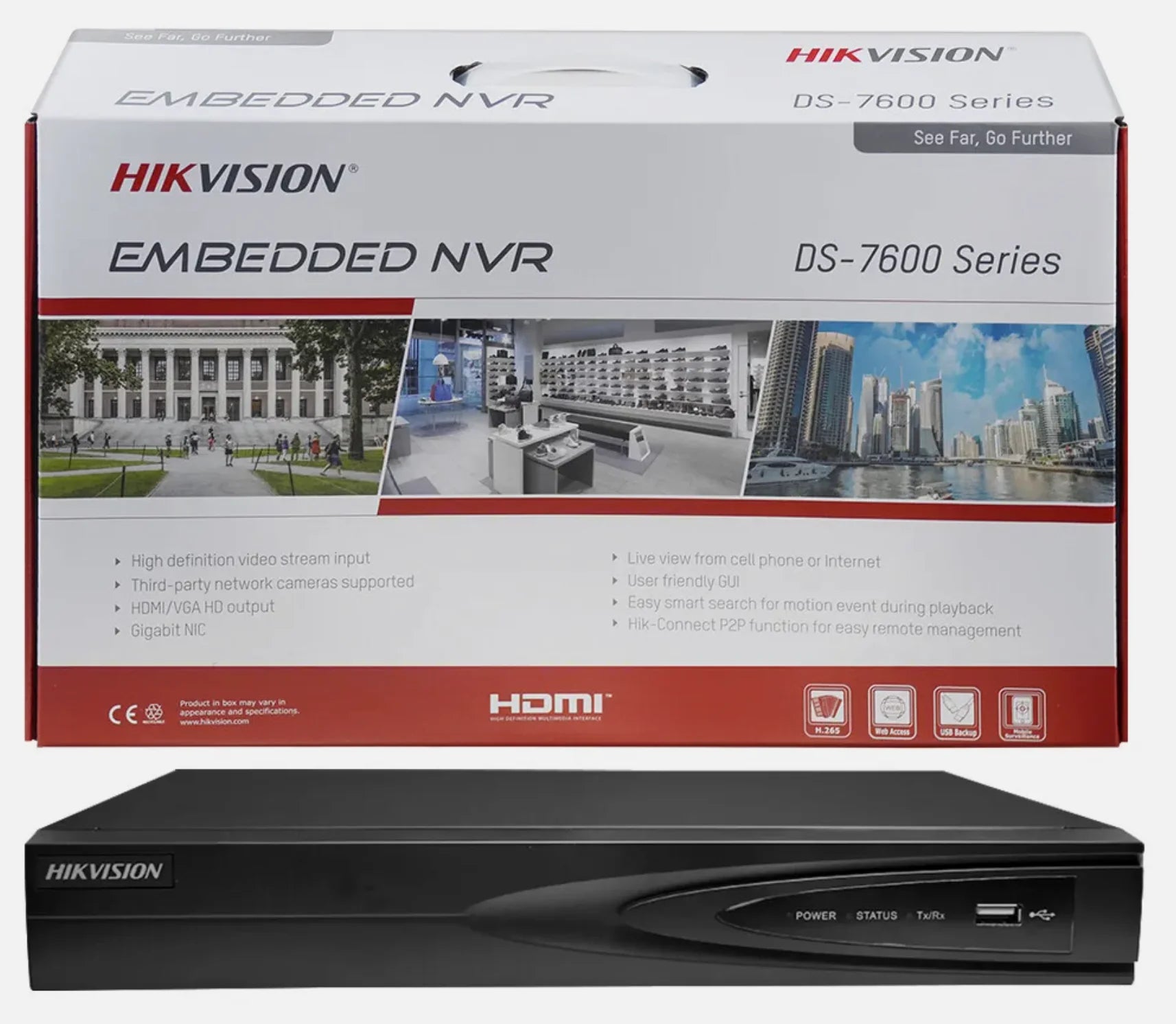 HIKVISION DS-7608NI-Q1 NVR 8 Canales 4K 8MP 80Mbps 1HDD