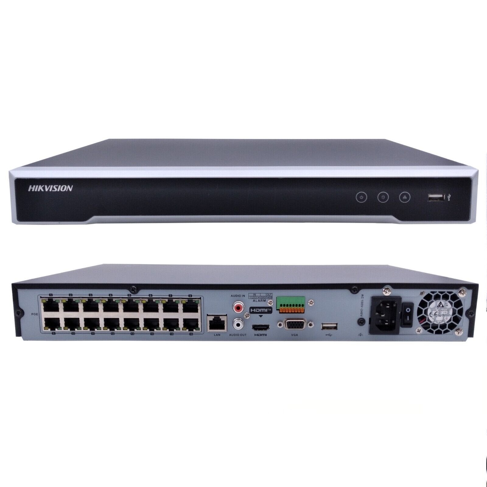 HIKVISION DS-7616NI-Q2/16P NVR PoE 16 Canales 4K 8MP 160Mbps 2HDD 150W