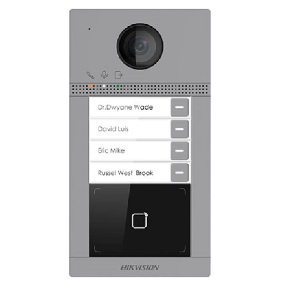 HIKVISION DS-KV8413-WME1 Portero Frente de Calle IP PoE HD 4 Botones Multidepartamentos