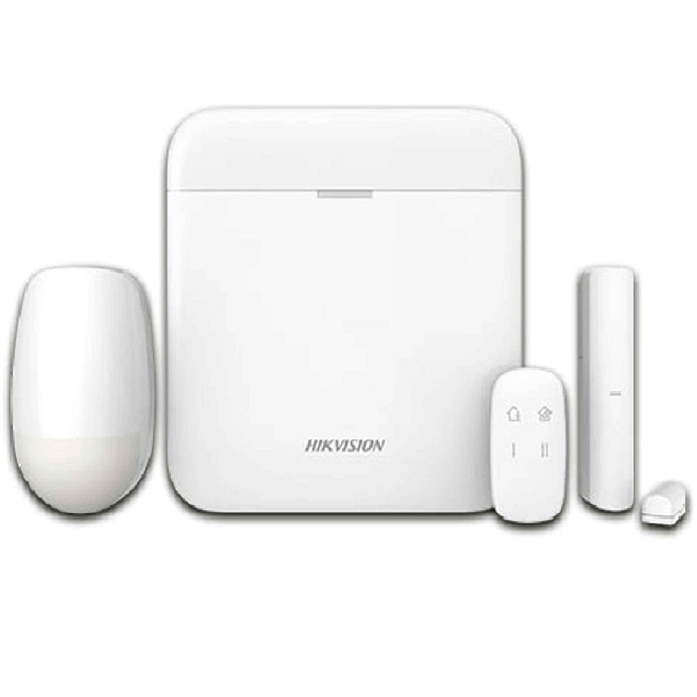 HIKVISION DS-PWA48-KIT-WB Kit de Alarma Inalámbrico 48 Zonas: Panel PIR Magnético Pulsador