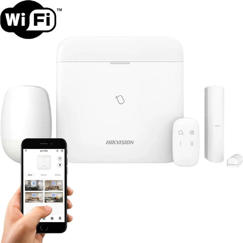 HIKVISION DS-PWA48-KIT-WB Kit alarma contra robo WIFI 48 zonas Inc. 1 Pir+1 Magnético+1 Pulsador