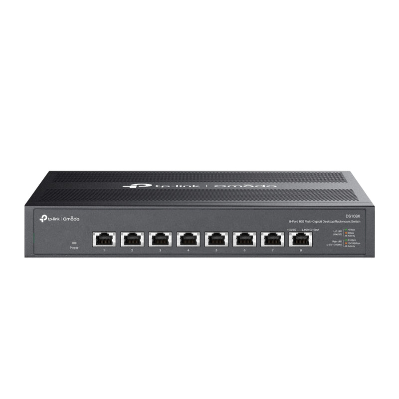 TP-LINK DS108X Switch de escritorio, rack no administrado, Omada de 8 puertos, y 10 G