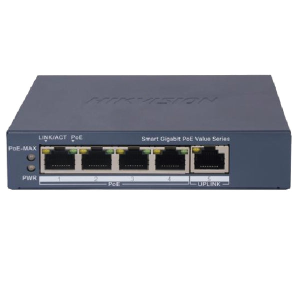 HIKVISION DS-3E1505P-EI/M Switch 4 POE gigabit inteligente 45w + 1Uplink administrable