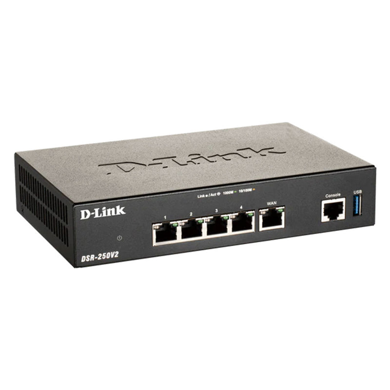 D-LINK DSR-250V2 Router empresarial VPN 4 puertos gigabit dual Firewall