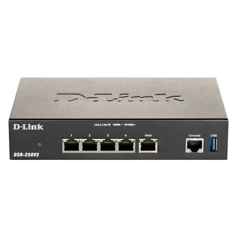 D-LINK DSR-250V2 Router empresarial VPN 4 puertos gigabit dual Firewall