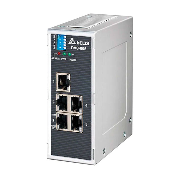 DELTA DVS-005W01 Switch industrial Ethernet FE 10/100 Base-T(X) 5 puertos, 1 DO (RELÉ)