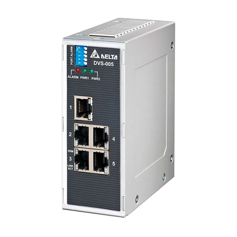DELTA DVS-005W01 Switch industrial Ethernet FE 10/100 Base-T(X) 5 puertos, 1 DO (RELÉ)