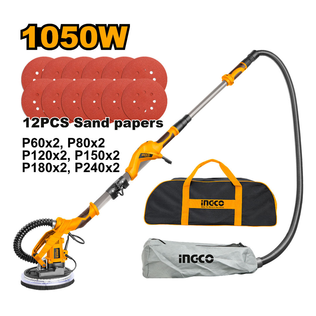 INGCO DWS10501 Lijadora de pared / Drywall 1050w + accesorios