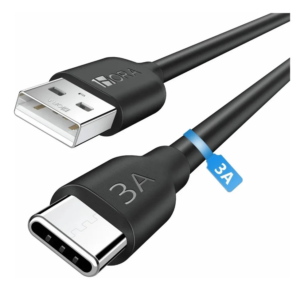 1HORA CAB251-B Cable Tipo USB-A a USB Tipo-C PVC 1M