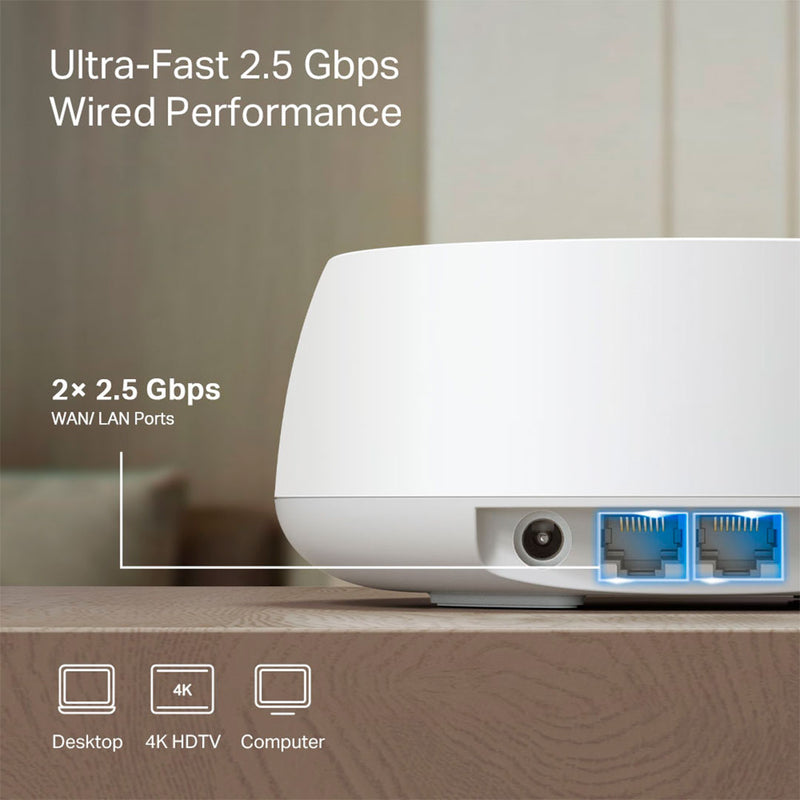 TP-LINK DECO BE25 1-Pack Router Mesh WiFi7 BE3600 doble banda