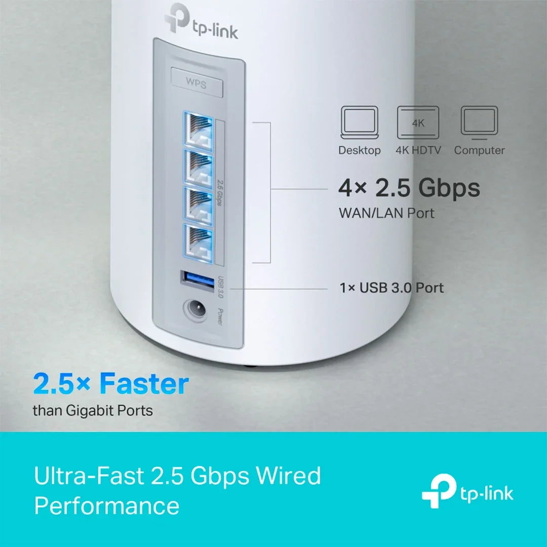 TP-LINK DECO BE65 3-Pack Router MESH WiFi7 BE11000 Triple Banda