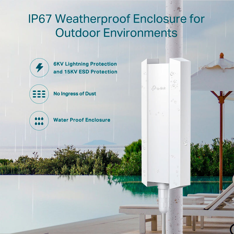 TP-LINK EAP610-OUTDOOR Punto de Acceso Wi-Fi 6 Interior / Exterior AX1800 doble banda exterior, OMADA. MU-MIMO 1775Mbps