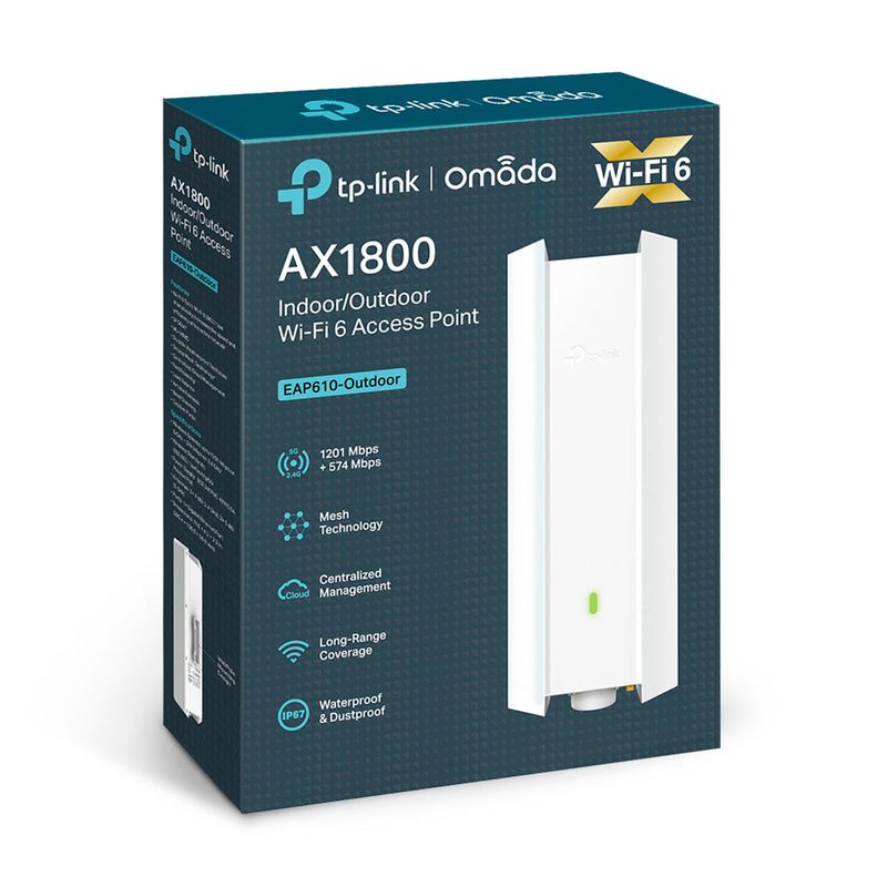 TP-LINK EAP610-OUTDOOR Punto de Acceso Wi-Fi 6 Interior / Exterior AX1800 doble banda exterior, OMADA. MU-MIMO 1775Mbps