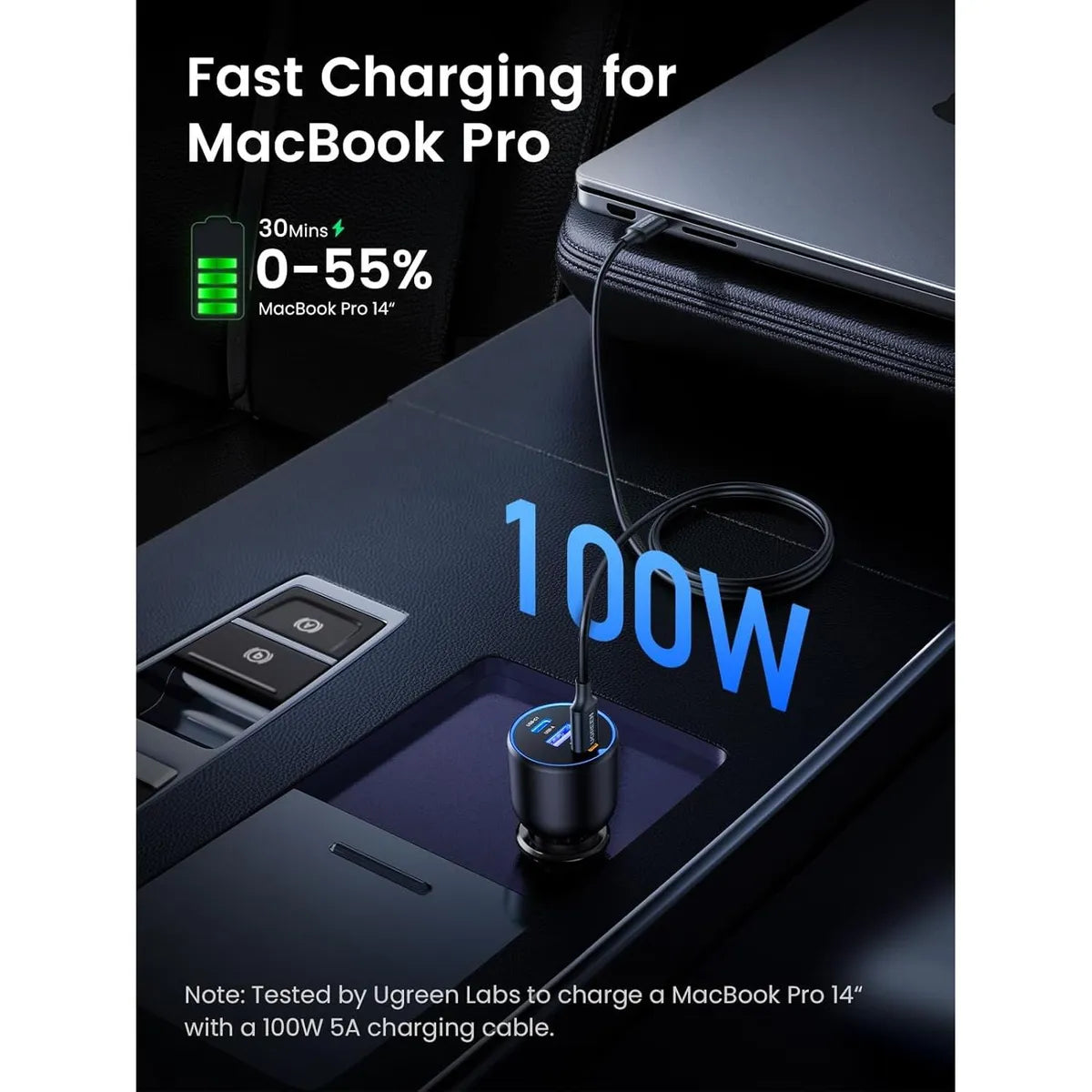 UGREEN EC705 35025 Cargador para Auto 130W 2x USB-C 1x USB-A