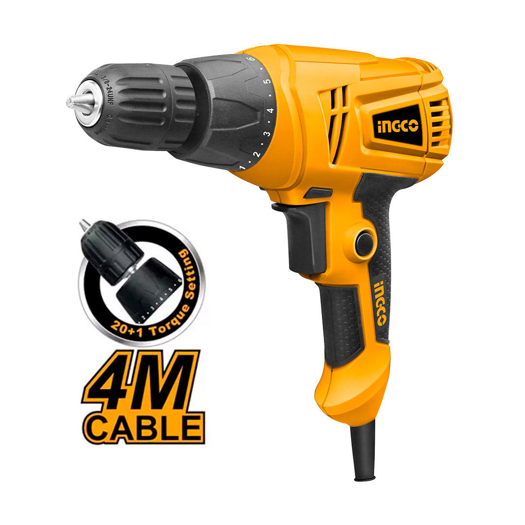 INGCO ED2808 Taladro atornillador 280w. Cable de 4 metros