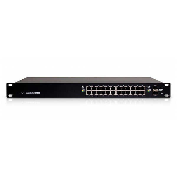 UBIQUITI ES-24-250W Switch EdgeMax administrable de 24 puertos Gigabit con PoE+/PoE pasivo 24v + 2 puertos SFP, 250w