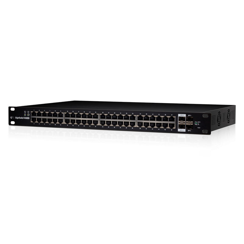 UBIQUITI ES-48-500W Switch EdgeMax administrable de 48 puertos Gigabit con PoE+/PoE pasivo 24v + 2 puertos SFP + 2 puertos SFP+, 500 w