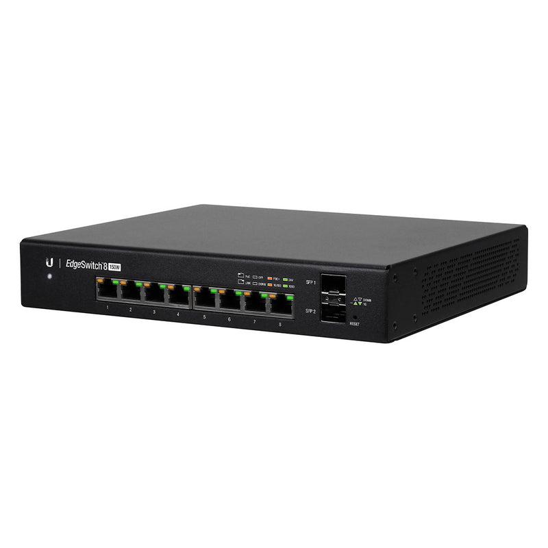 UBIQUITI ES-8-150W Switch EdgeMax administrable de 8 puertos Gigabit con PoE+/PoE pasivo 24v + 2 puertos sfp, 150 w