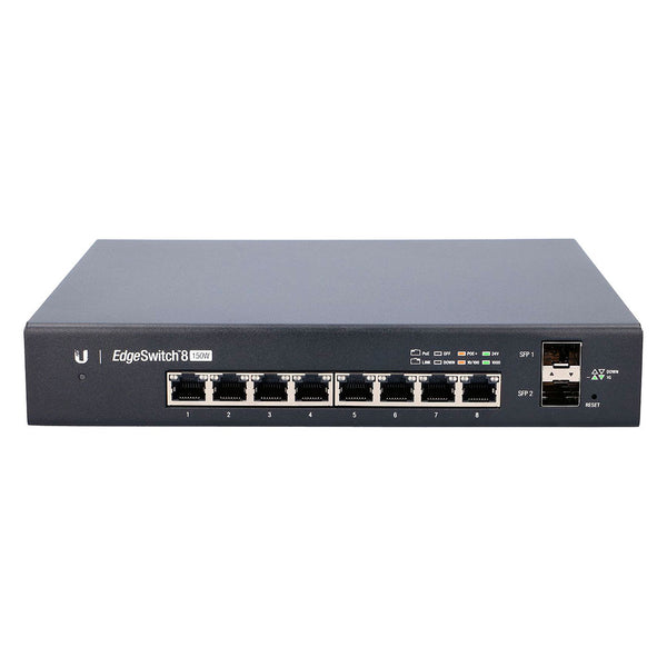 UBIQUITI ES-8-150W Switch EdgeMax administrable de 8 puertos Gigabit con PoE+/PoE pasivo 24v + 2 puertos sfp, 150 w