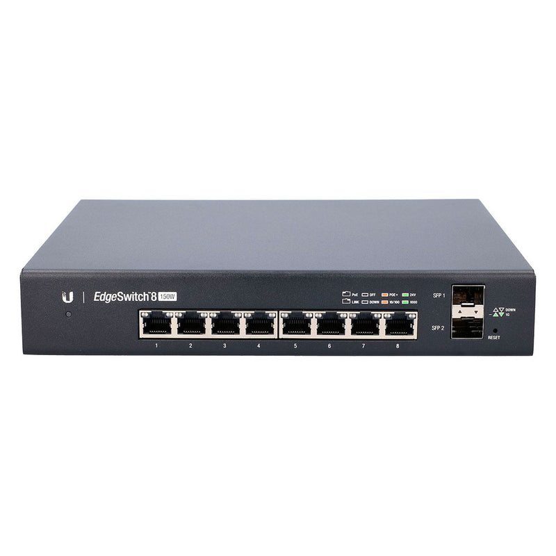 UBIQUITI ES-8-150W Switch EdgeMax administrable de 8 puertos Gigabit con PoE+/PoE pasivo 24v + 2 puertos sfp, 150 w