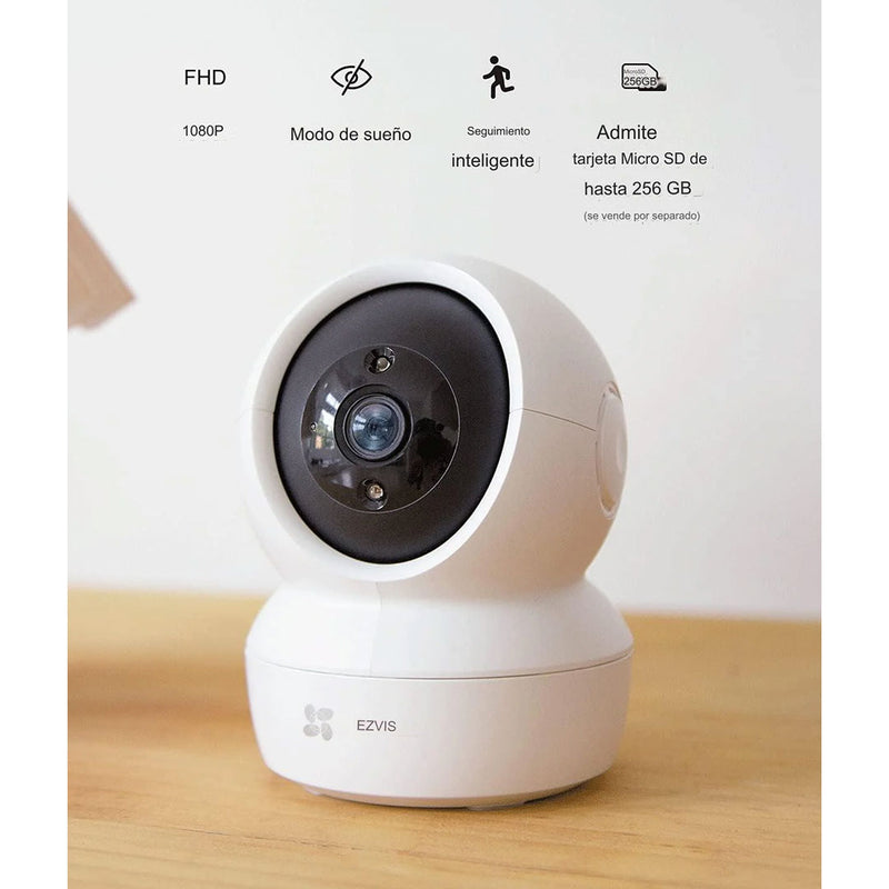 EZVIZ H6C PRO 2K Cámara de seguridad WIFI 3MP 360º audio 2 vías detecta mov, autotraking, videollamada