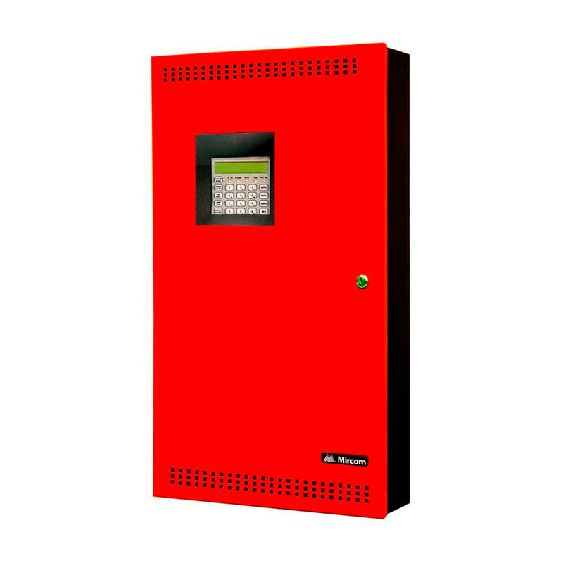MIRCOM FA-301-12DDR Panel de alarma contra incendio convencional 12 zonas con pantalla LCD