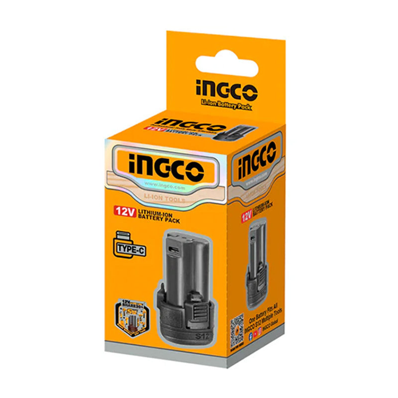 INGCO FBLI12153 Batería de litio 12V para línea de herramientas S12 de Ingco. 1.5Ah. S12-1 USB tipo-C